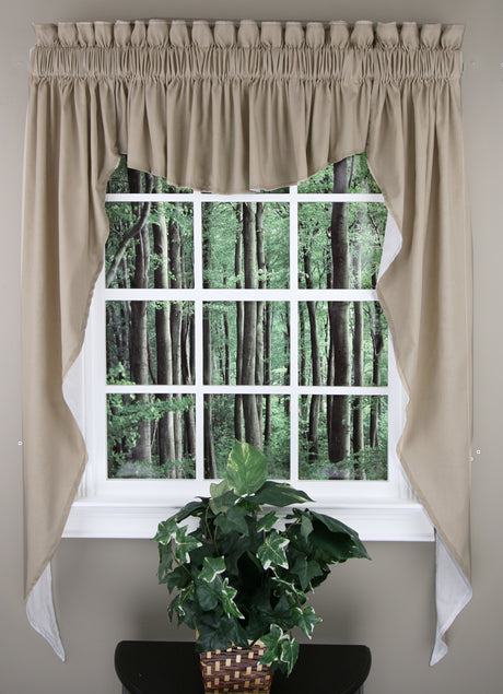 Emery 36"L Three Piece Lined Swag Curtain Set