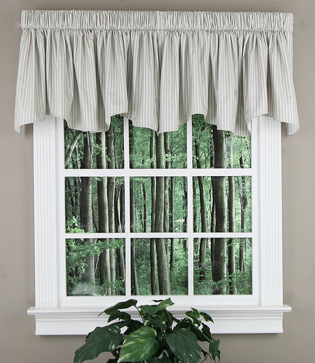 Ticking Stripe Lined Scalloped Valance