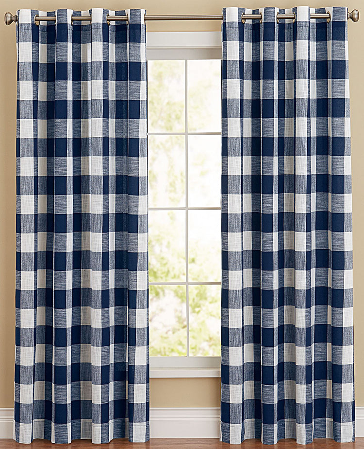 Lorraine - Courtyard Buffalo Check Grommet Curtain – Swags Galore