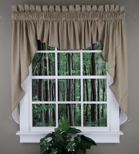 Emery 36"L Three Piece Lined Swag Curtain Set