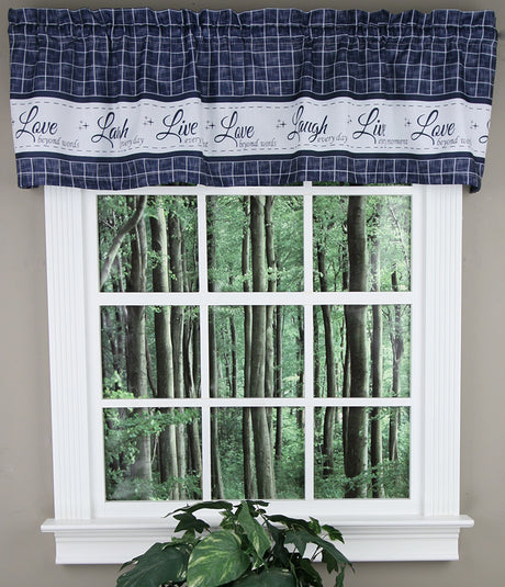 Live, Love, Laugh, Valance & Tier Kitchen Curtain Set
