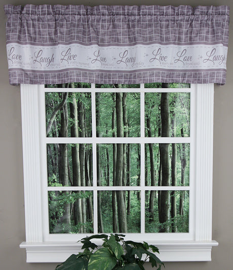 Live, Love, Laugh, Valance & Tier Kitchen Curtain Set