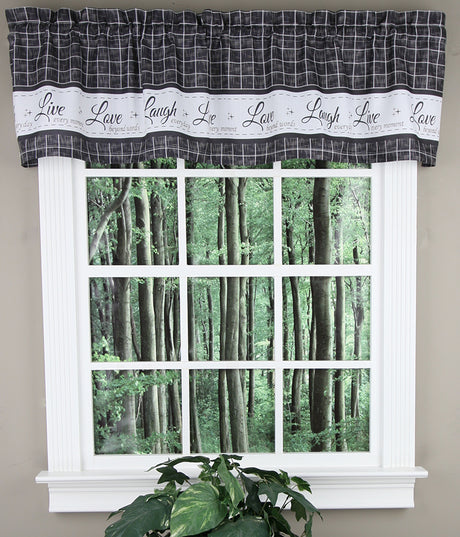Live, Love, Laugh, Valance & Tier Kitchen Curtain Set