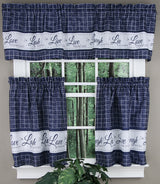 Live, Love, Laugh, Valance & Tier Kitchen Curtain Set